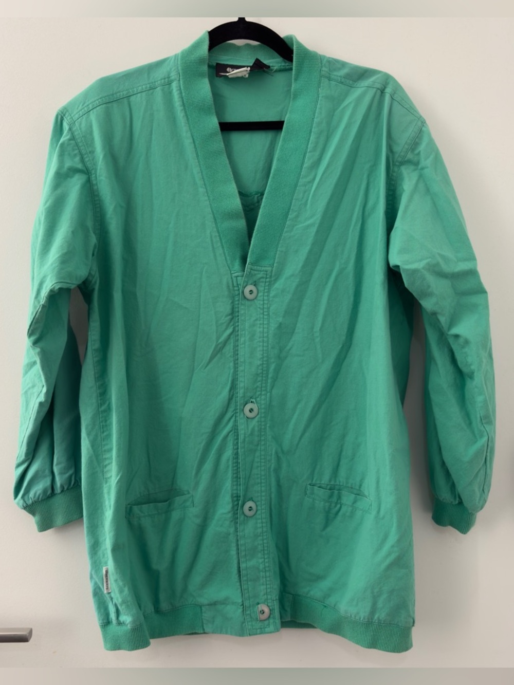 Vintage 1990s Other Ways Green Lightweight Jacket Pockets Groovy Sporty Funky
